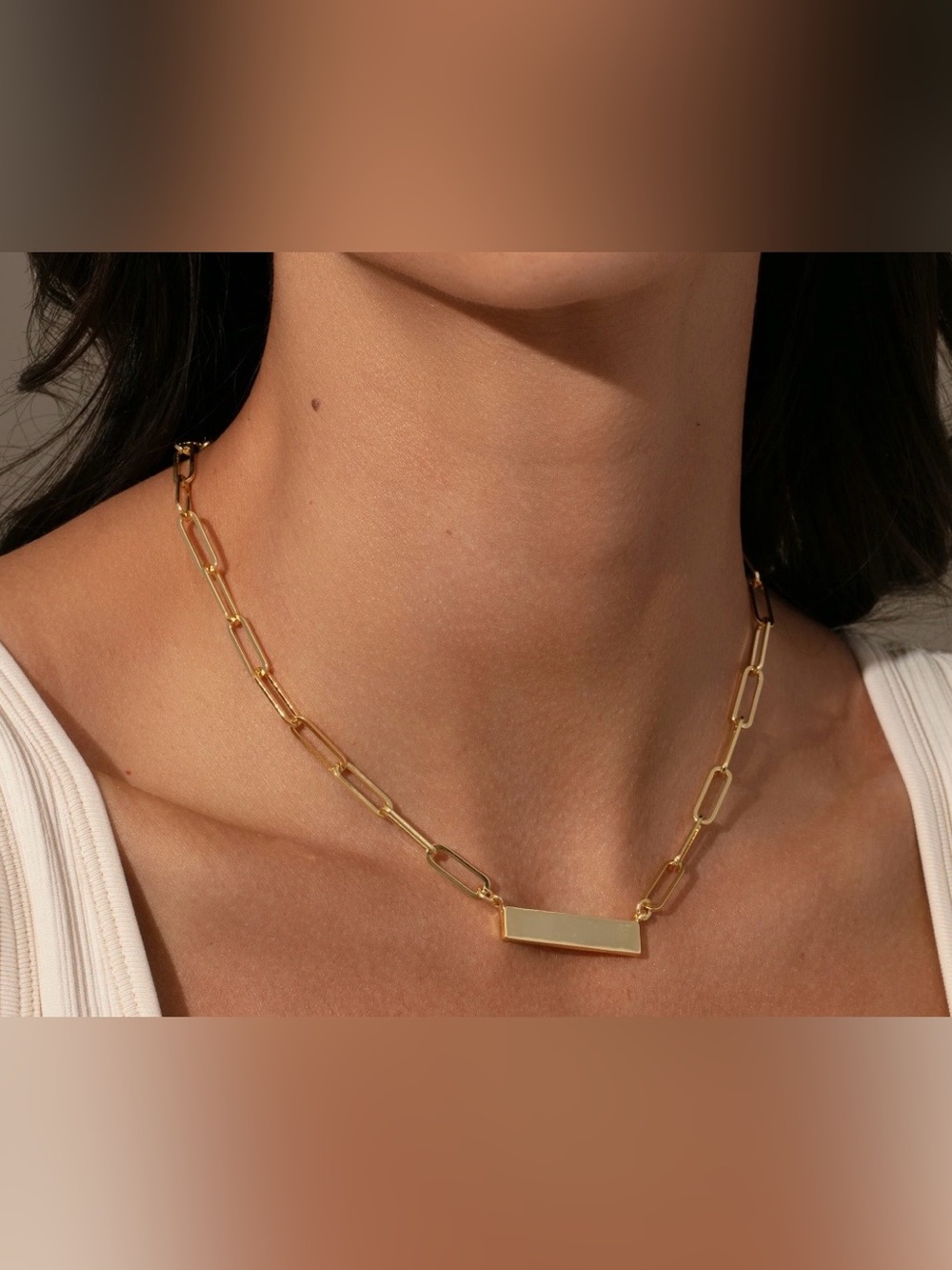 NEW Uncommon James Gold Chain and Bar Necklace.